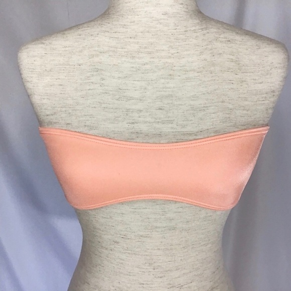 Vince Camuto Bikini Top Size XS Bandeau Swim Bathing Rhinestone Pastel Peach - Picture 1 of 8